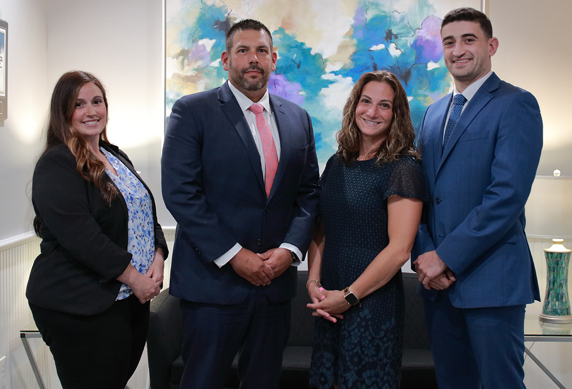 The attorneys of Hornberger Verbitsky, P.C., from left: AnnMarie Lanni, Esq., attorney; Robert E. Hornberger, Esq., managing partner; Christine M. Verbitsky, Esq., partner; and Lawrence M. Marino, Esq., attorney