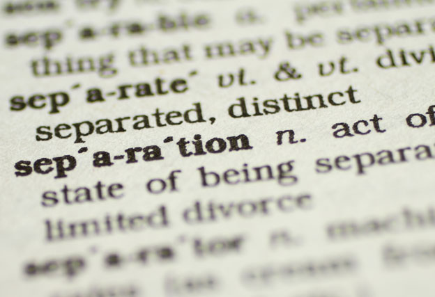 image of definition of separation