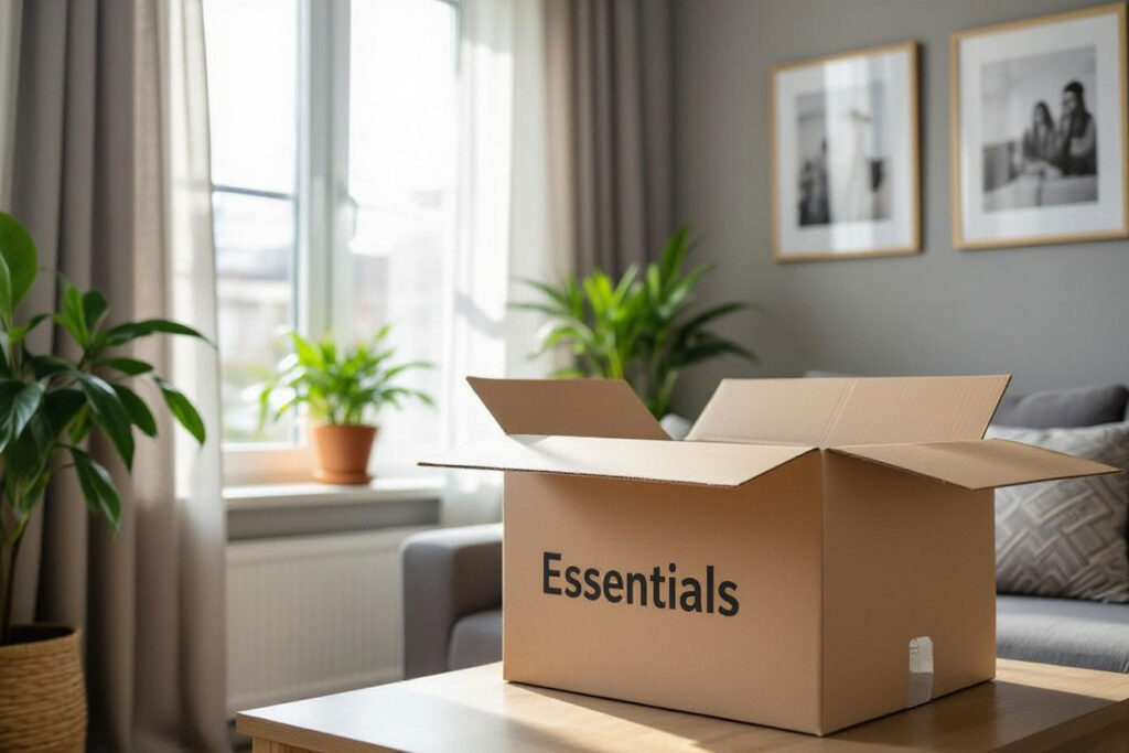gray divorce packing boxes