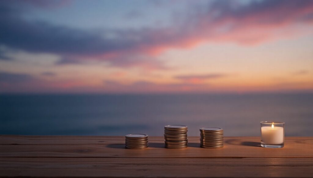 piles of coins on beach representing dividing retirement assets