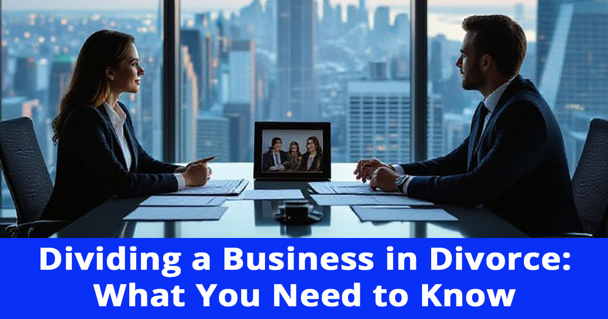 dividing-business-in-divorce business partners sitting across table discussing dividing their business in their divorce