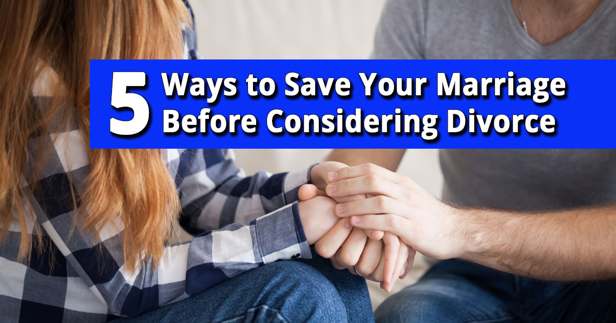 couple working on saving their marriage, holding hands